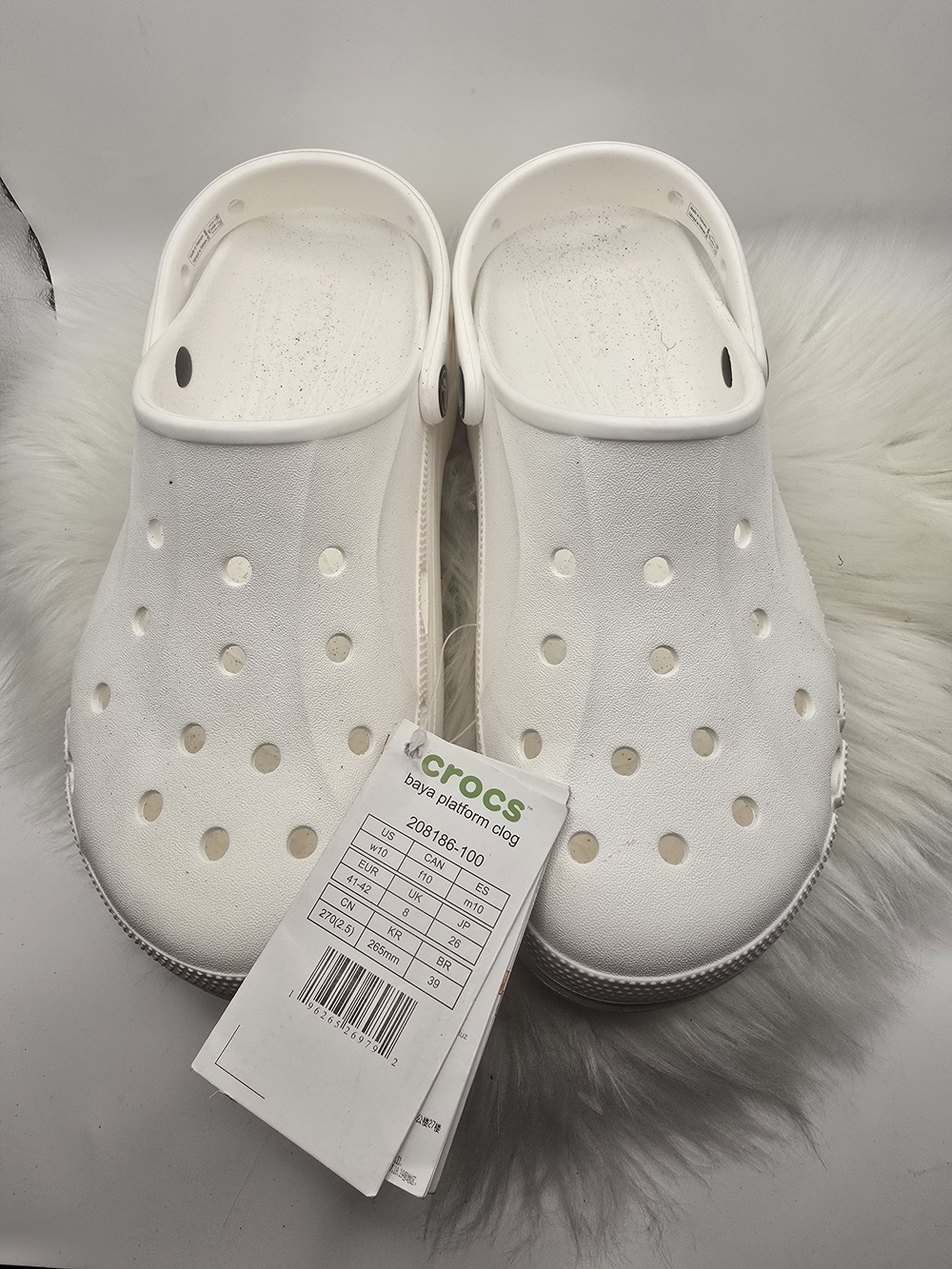 CROCS Kids Baya Platform Clog - White